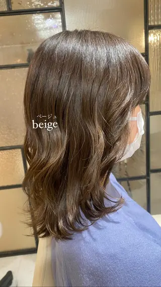 ミディアム カラー 安永 涼のヘアスタイル