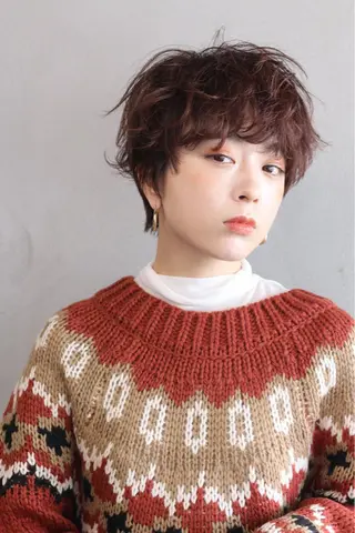 ショート パーマ 柏 ウルフ/レイヤー 田中佐和🐺のヘアスタイル