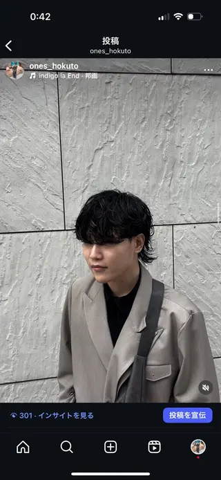 パーマ メンズハイトーン 北斗💍レイヤーのヘアスタイル