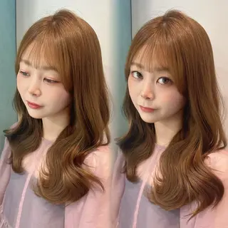 セミロング カラー 韓国ヘア🤍ワンホン 🤍あやかのヘアスタイル