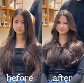 ロング カラー 大人可愛い透明感🌟 小顔・韓国髪🌟野中のヘアスタイル