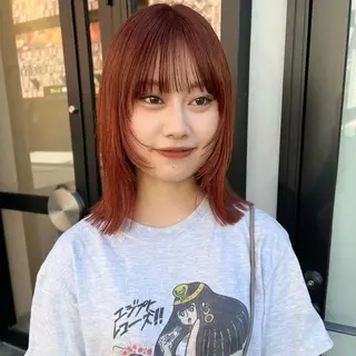 ミディアム カラー arisa/暖色 /伏見/レイヤーのヘアスタイル