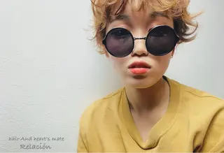 ショート カラー パーマ ヘアアレンジ メンズ キッズ ネイル Relación / レラシオン所属・岩崎 克秀のヘアスタイル