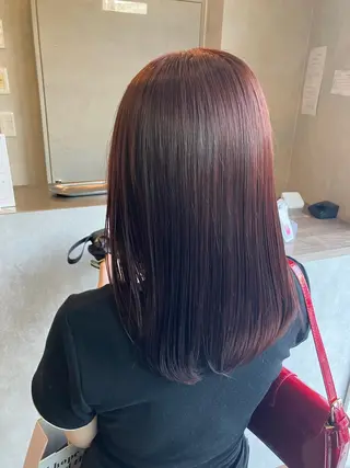 カラー 博多ブリーチ× 透明感/縮毛矯正のヘアスタイル