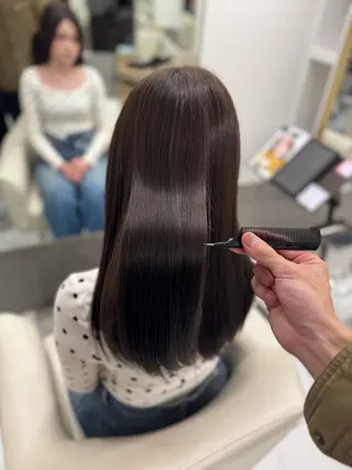 セミロング カラー 田中 陸雄のヘアスタイル