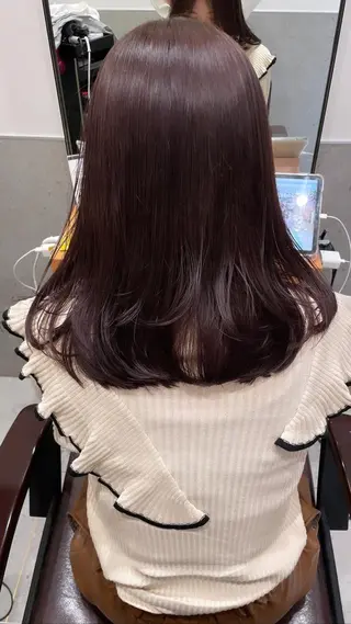 セミロング カラー classic 新横浜所属・大人girly🛋️ 🤍yukakoのヘアスタイル