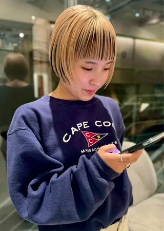 ショート カラー レイヤー/ベージュ /🪽山本唯我のヘアスタイル