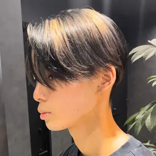 ショート カラー パーマ メンズ センターパート マスターかずまのヘアスタイル