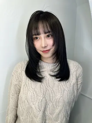 ミディアム カラー ワンホンヘア ケラチン/Kaitoのヘアスタイル