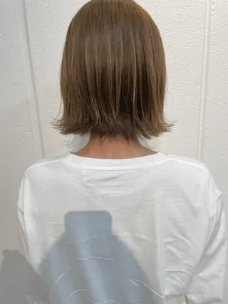 ミディアム カラー 梅田/赤み消しカラー /顔まわりcut🤍のヘアスタイル