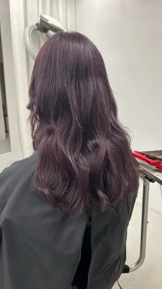 セミロング カラー ハイトーン/艶髪/ 暗髪/韓国/sanaのヘアスタイル