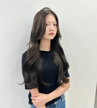 ロング カラー パーマ ヘアアレンジ メンズ キッズ ♥️韓国ヘア レイヤー♥️ゆりのヘアスタイル