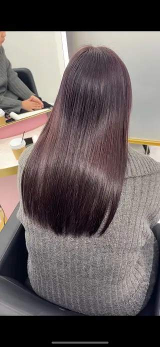 ロング ラベンダーカラー /巻き/WAKANAのヘアスタイル