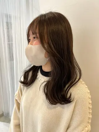 セミロング カラー 淺井 捺央のヘアスタイル