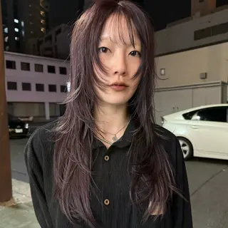 ロング 舟橋耀/ブリーチカラ ー/レイヤーカットのヘアスタイル