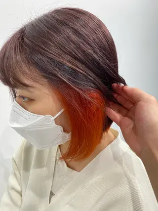 ミディアム ハイトーンエフェクト ブリーチいち丸のヘアスタイル