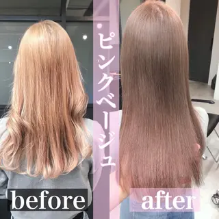 セミロング カラー 難波/心斎橋/ボブ/ 髪質改善/ハイトーンのヘアスタイル