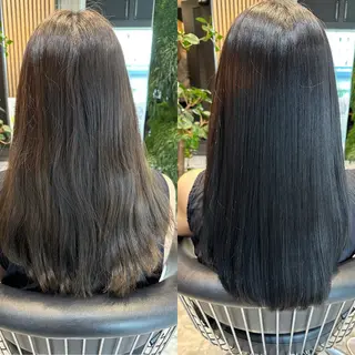 ロング レスピア銀座中央通り店所属・酸性ストレート/ 透明感カラー/中村利のヘアスタイル