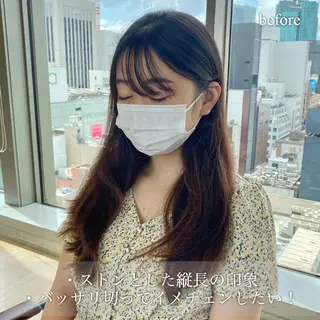 セミロング カラー レイヤー/顔周り /透明感🩶高橋大のヘアスタイル