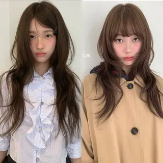 ロング パーマ 韓国式レイヤー パーマ🇰🇷のヘアスタイル