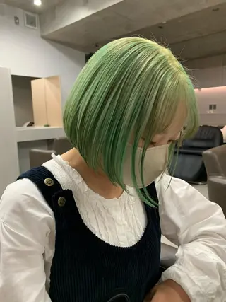 カラー ボブパーマコテ巻き風 パーマNo1深江秀平のヘアスタイル