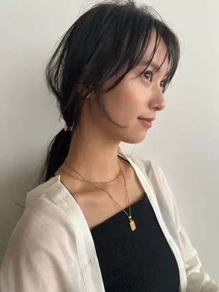 セミロング 頭皮につけないカラー /白髪ぼかし/実加永のヘアスタイル