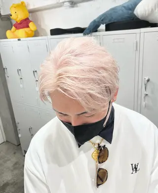 カラー メンズ 渋谷🎨ハイトーン× エクステ🎨レンのヘアスタイル