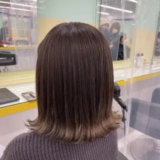 セミロング カラー パーマ ヘアアレンジ ☁️縮毛矯正✖️ 透明感☁️りくのヘアスタイル