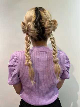 ヘアアレンジ 💖デザインカラー/ タダ ハナカ💖のヘアスタイル