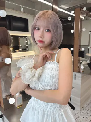 ミディアム rina／ベージュ ワンホン/韓国ヘアのヘアスタイル