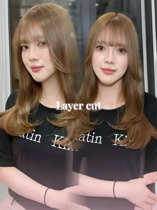 カラー 🖤西嶋　桃花🖤 エクステ/レイヤーのヘアスタイル