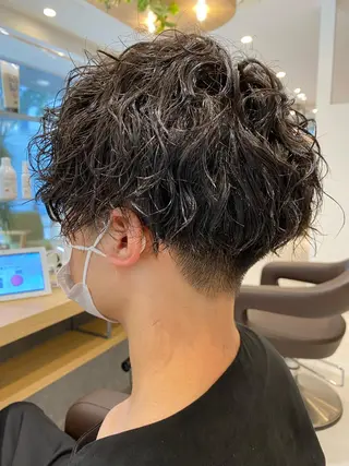 ミディアム パーマ メンズ 💈メンズ特化 美容師サキ💈のヘアスタイル