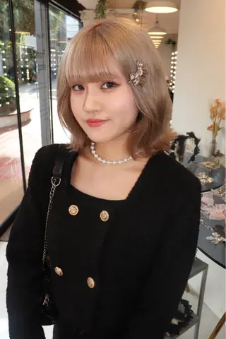 セミロング カラー ヘアアレンジ @kyoniyy KYONIのヘアスタイル