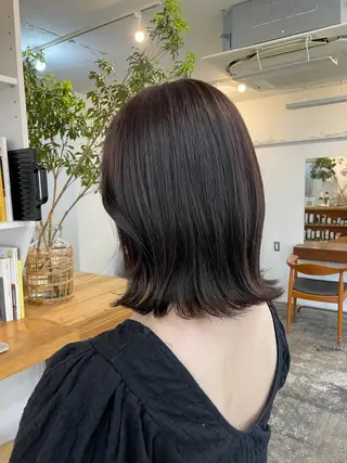 ミディアム カラー 【arc】Ruri コテ巻き風パーマのヘアスタイル