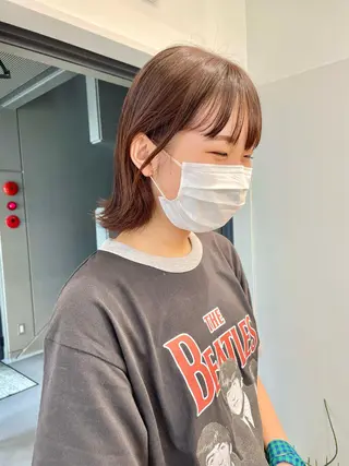 ミディアム カラー pole所属・【pole】 minaのヘアスタイル