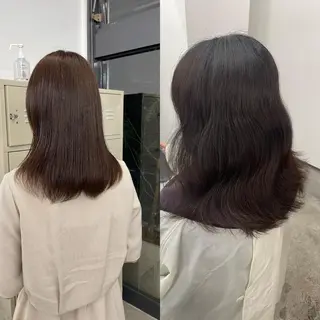 セミロング パーマ パーマ、ボブ、透明感 カラー、小須田ゆあのヘアスタイル