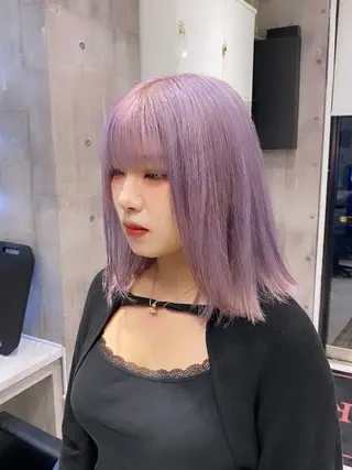 ミディアム カラー メンズウルフ🐺♡ ブリーチ♡ヘアメ🎀のヘアスタイル