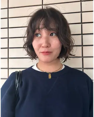 ショート カラー パーマ デザインカット/ パーマ/nanaのヘアスタイル