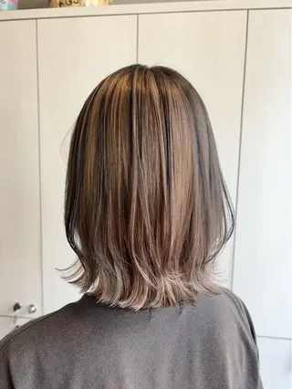 ミディアム カラー たなか もえなのヘアスタイル