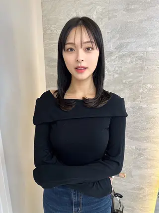 セミロング カラー 池袋/似合わせ/縮毛 髪質改善【ugen】のヘアスタイル