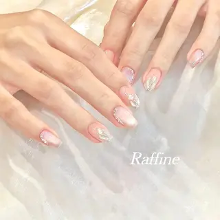 ネイル RAFFINE 月🦋🩵のネイルデザイン