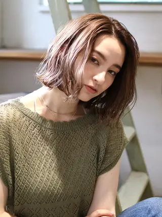 セミロング カラー パーマ 【ヘアケア特化型】 newi天王寺のヘアスタイル