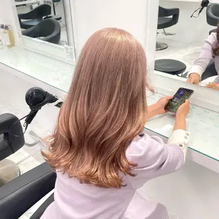 ロング カラー 暖色🩷透明感カラー ♡Maika♡のヘアスタイル