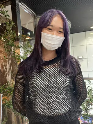 セミロング カラー 💖デザインカラー/ タダ ハナカ💖のヘアスタイル