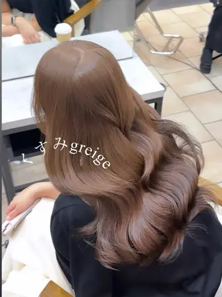 ロング カラー ブリーチなしヘーゼル 🤎透明感カラー 唯のヘアスタイル
