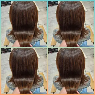 カラー ミディアム 顔周りレイヤーカット 髪質改善代表西村功平のヘアスタイル