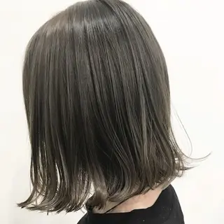 セミロング カラー パーマ レイヤー/グレージュ 赤み消し/コウスケのヘアスタイル