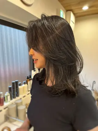 セミロング カラー CLOVE所属・下石怜子/レイヤー/ 透明感カラーのヘアスタイル