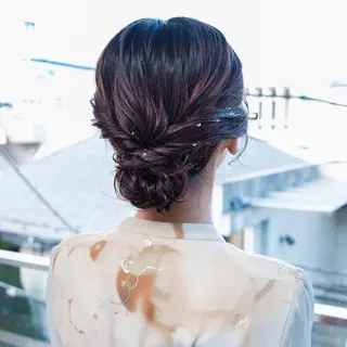 セミロング ヘアアレンジ ツイスパ/波巻き対応 メンズ特化　石川愛理のヘアスタイル