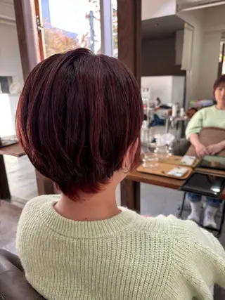 ショート カラー ショート・パーマ・デ ザインカラー/むつみのヘアスタイル